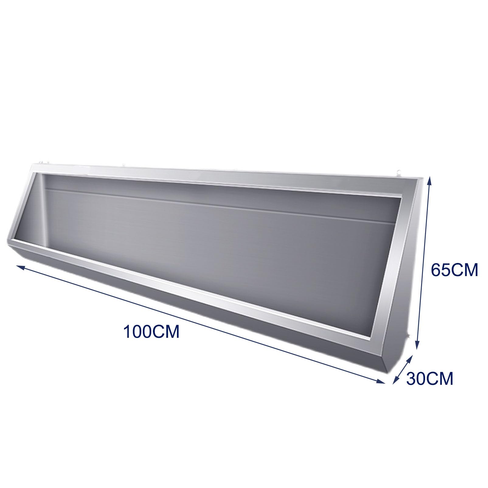 Wall-Mounted Men's Flushing Urinal, 304 Stainless Steel Urinal Trough with Drain Pipe, 100CM/150CM Commercial Urinal Adult Urinal Large Outdoor Toilet, for Schools/Construction Sites/Public Places