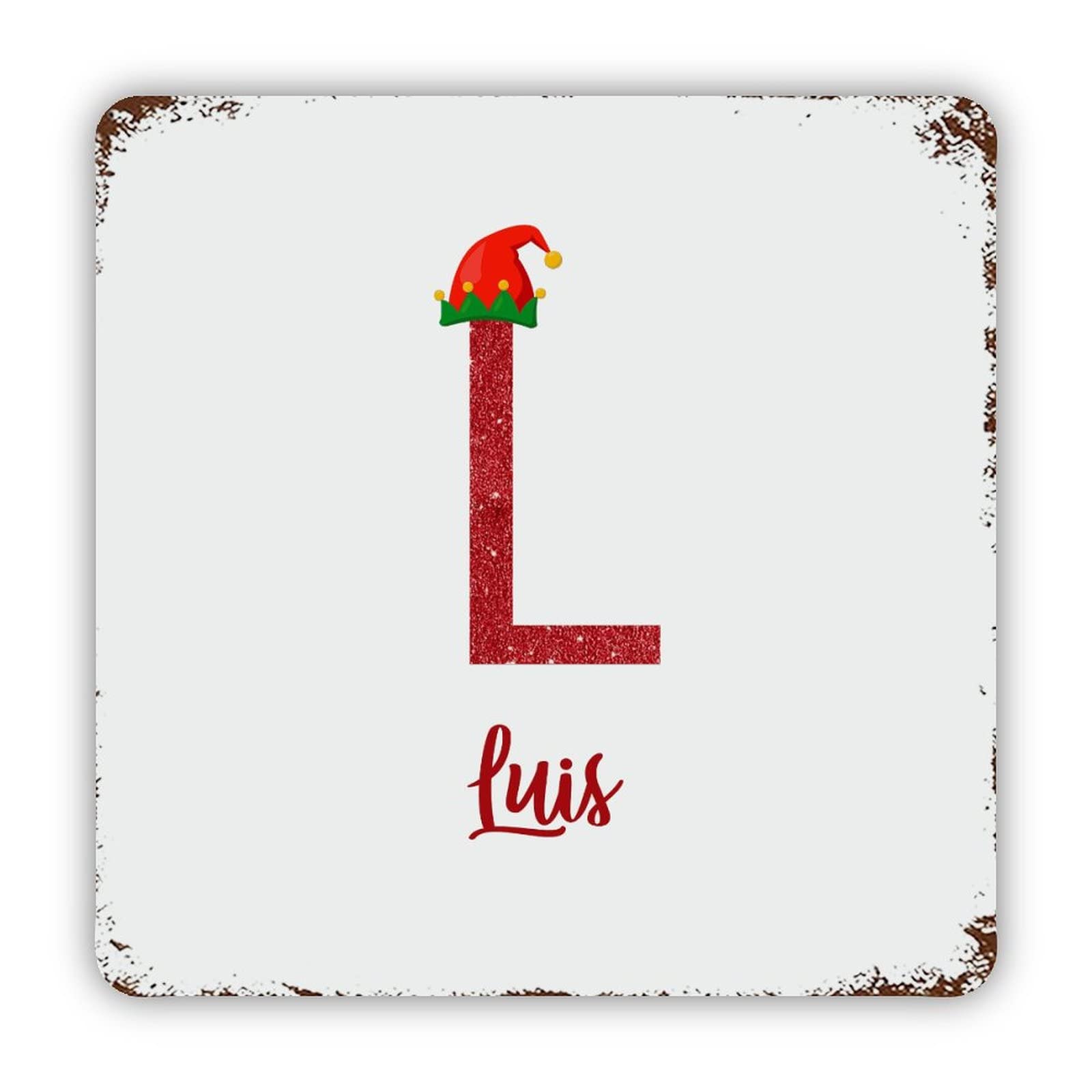Personalized Name Custom Initial Letter L Aluminum Tin Sign 12x12 Inch Waterproof Vintage Metal Sign for School Office Classroom Gate Garage Garden Home Wall Decoration Housewarming Gifts