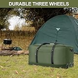 Finnhomy 120L Foldable Rolling Duffel Bag with 3 Wheels, Light Weight Travel Duffel Bag with Large Loading Capacity, 32 inch Rolling Duffel Bag with Shoulder Strap for Travel Camping Sports, Green, - Image 7