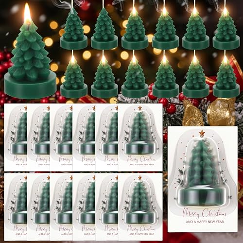 Conelist 24 Pcs Christmas Tree Shaped Candles Mini Christmas Tree