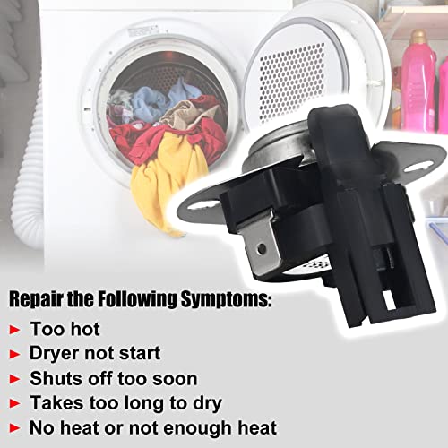 Image of 8557403 Dryer High Limit Thermostat Compatible with Whirl-pool May-tag Ken-more Dryers Replaces WP8557403 AP6013164 PS11746386 1180102 EAP11746386