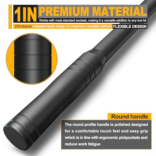 Image of 1 inch Drive 41 Inch Breaker Bar, Heavy Duty Head, Premium Chromium-Molybdenum Steel, Trucks, Agricultural Machinery and Industrial Equipment