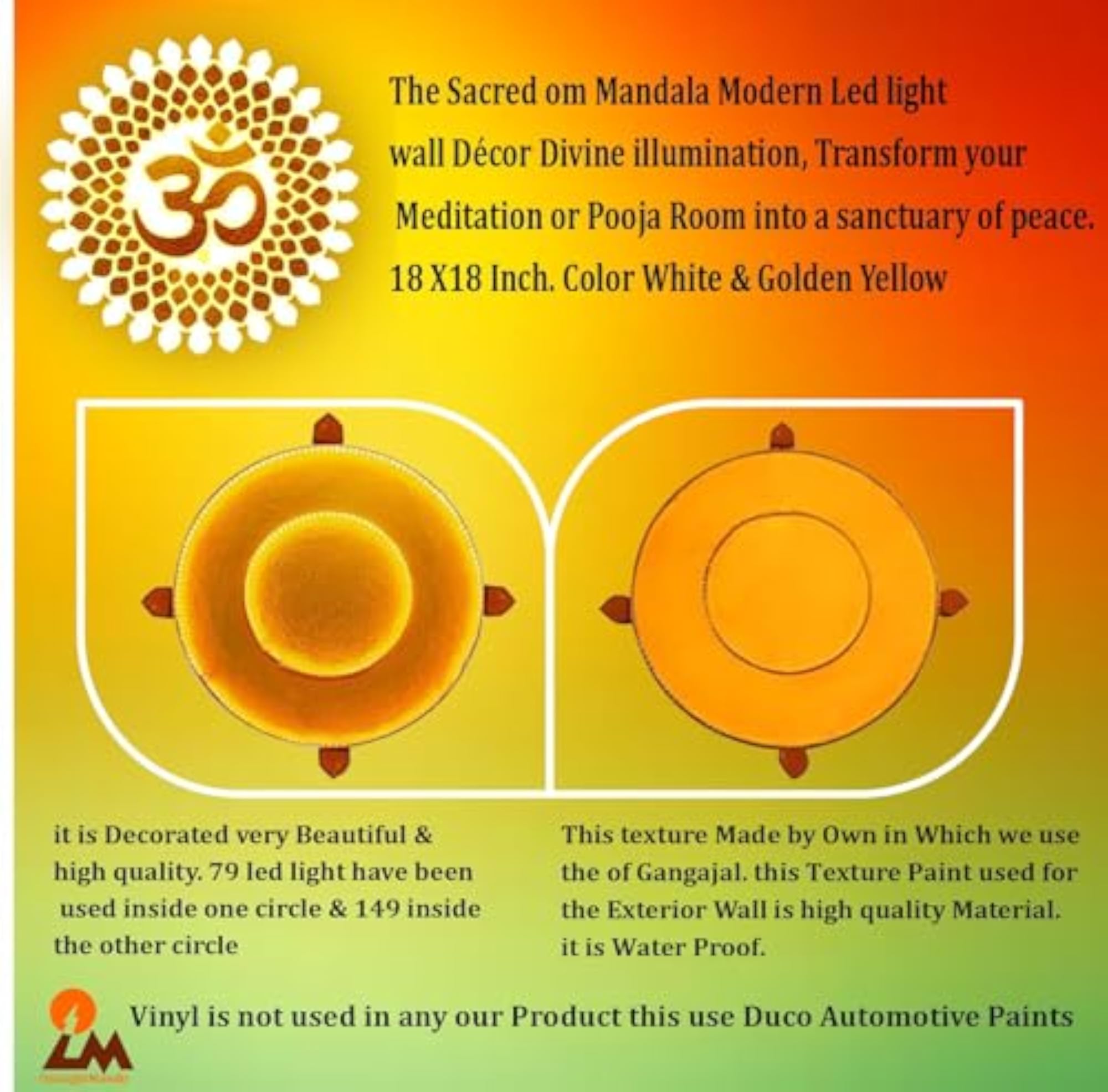 The Sacred om Mandala Modern LED Light Wall Décor
