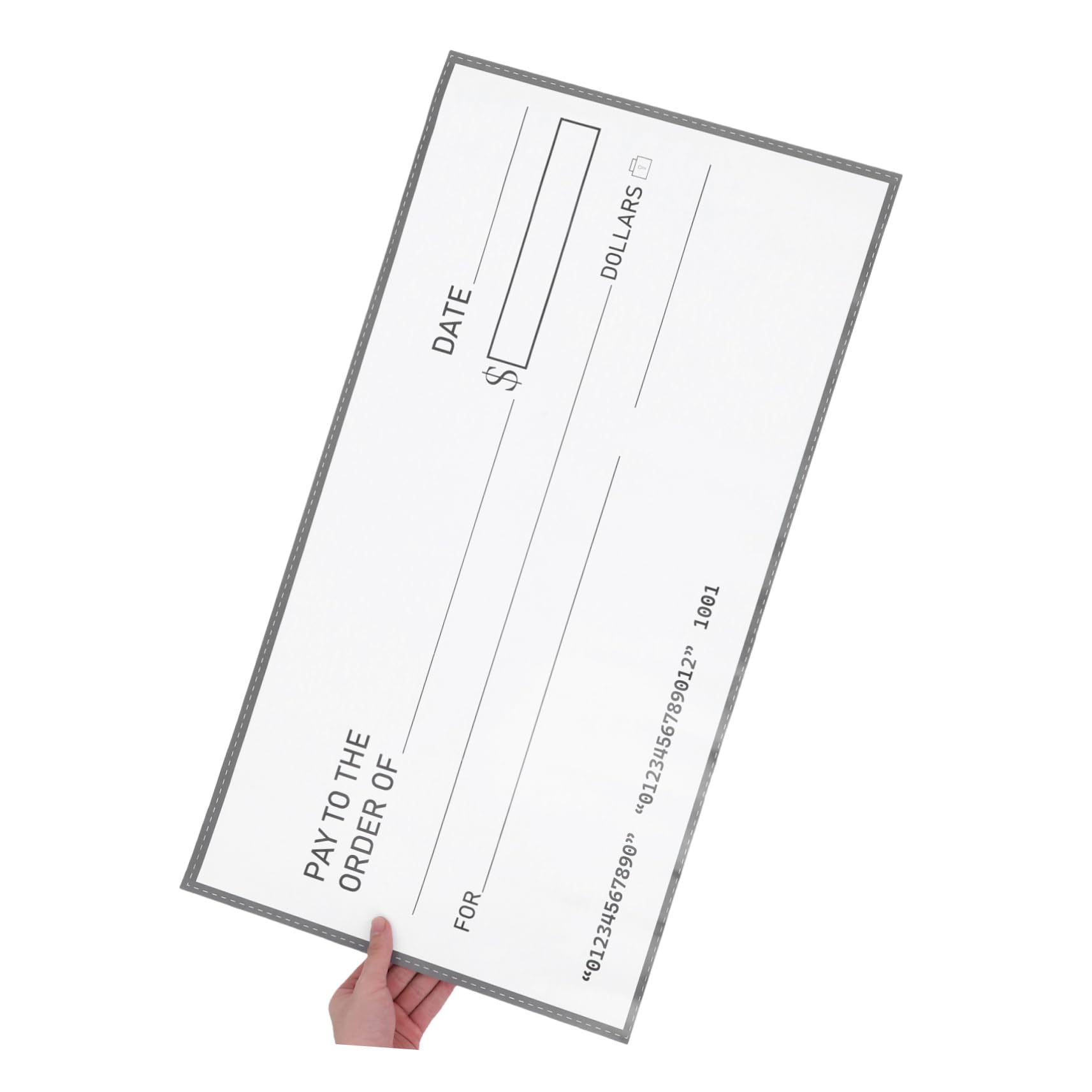 Uonlytech Faux Chèque Gros Chèques De Présentation Chèque Géant Gros Chèques Pour Les Présentations Panneau Effaçable à Sec Réutilisable Chèque Surdimensionné Papier Couché 300g Blanche