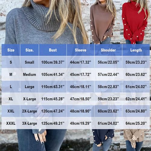 Fall Sweaters for Women Turtleneck Ribbed Long Sleeve Casual Loose Knit Pullover Tops Fashion Winter Clothes2
