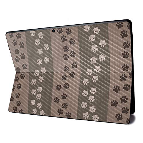 Image of MightySkins Carbon Fiber Skin for Microsoft Surface Pro X - Paw Print | Textured Carbon Fiber Finish | Easy to Apply, Remove, and Change Styles | Made in The USA