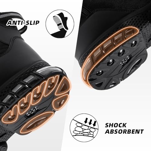Image of Military Tactical Boots Women Wide Waterproof 6 Inches | Non Slip Side-Zip Combat Hiking Work Boots Lightweight Durable