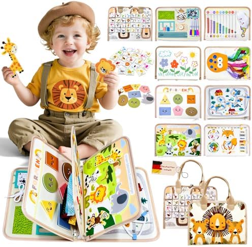 Sumtoco Busy Board Deutsch, Busy Board Ab 3 Jahr, Montessori Spielzeug | Montessori Spielzeug Baby, Spielzeug Ab 3 Jahre, Motorikspielzeug, Quiet Book, Activity Board, Geschenke fü