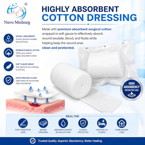 Image of E.T.O-Sterile Gamjee Roll | Size: 15cm x 3m | Pack of 1 Roll | Medical-Grade Absorbent Cotton | For External Use Only | Suitable for Hospitals, Clinics, First Aid Kits & Home Care.