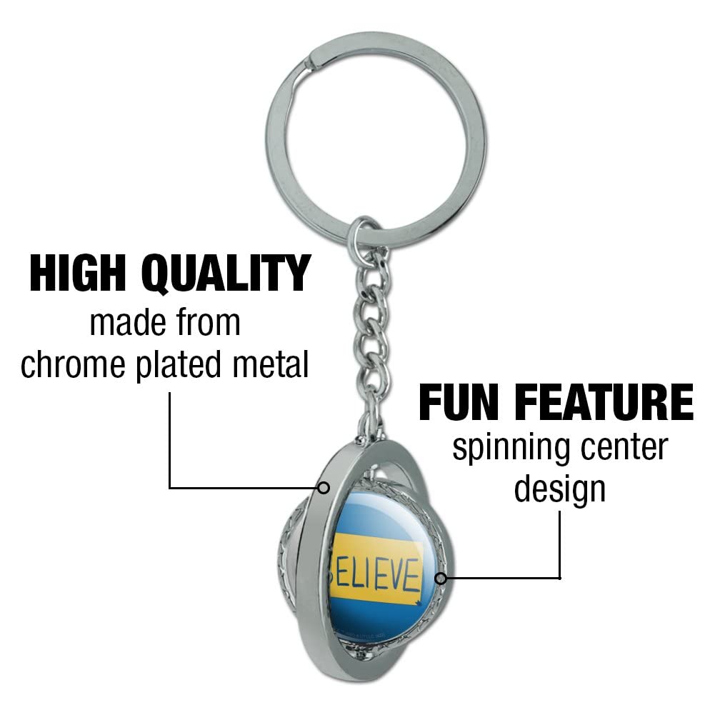 Amazon.com: Ted Lasso Believe Keychain Spinning Round Chrome