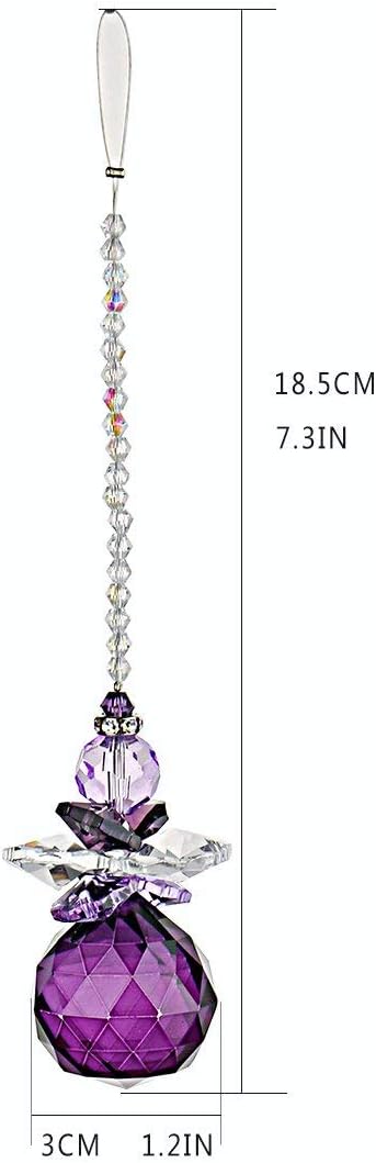 H&D Hanging Crystal Angel Suncatcher Rainbow Maker Guardian Angel Ornament for Home Window Decor (Purple) - Image 5