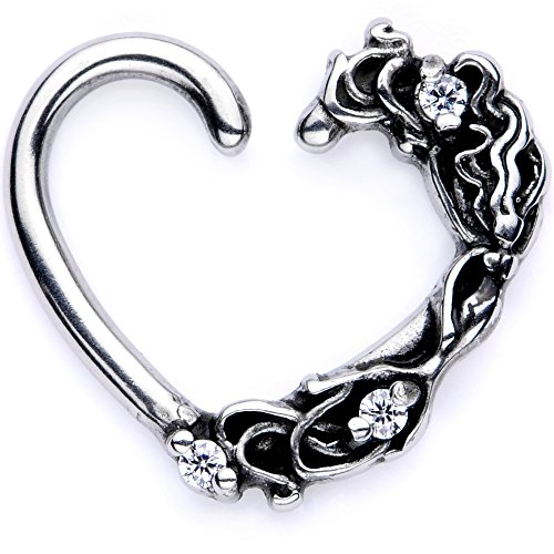 Body Candy Body Piercing Jewelry 316L Stainless Steel 16G Left Closure Daith Floral Heart Tragus #TOP15