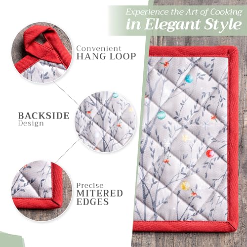 Maison d'Hermine Topflappen-Set, 100% Baumwolle (20 cm x 20 cm, 2er-Pack) – Ansicht 5
