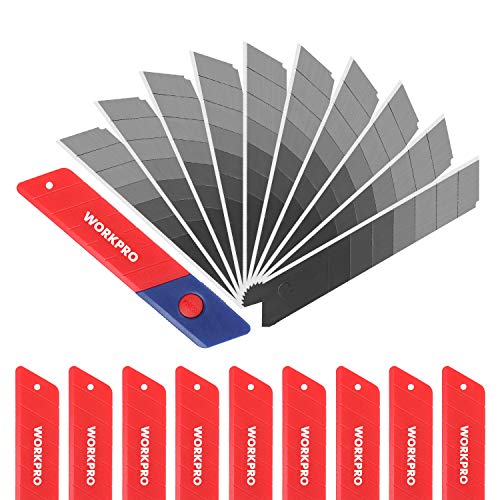 WORKPRO 18mm Snap-off Blades 100-Pack, SK5 Steel Replacement Blade Fits all 18mm Utility Knife & Box Cutter