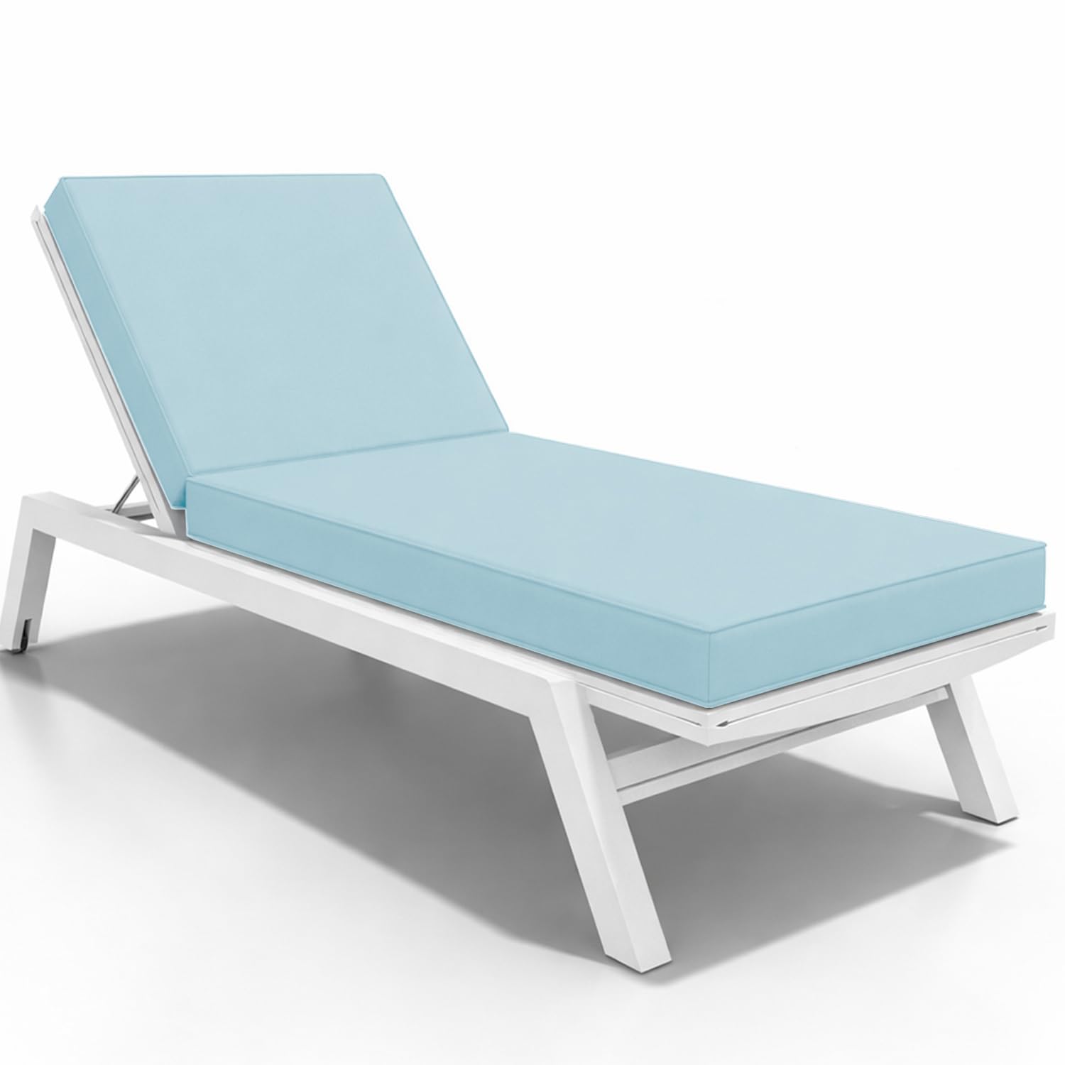 WLXFF Waterproof Sun Lounger Cushion, Thick Non Slip Replacement Pad for Garden Recliner, Removable Zip Cover, Outdoor Sunbed Mattress for Patio