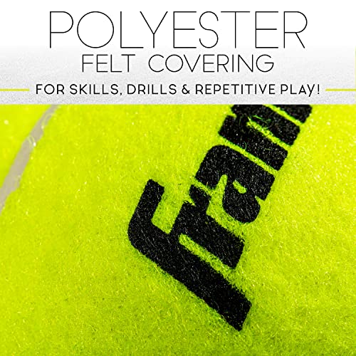 Franklin Sports Pressureless Tennis Balls - Official Size Low Pressure Tennis Balls - Great for Training + Practice - Low Bounce Tennis Balls - All Court Surface Tennis Balls - Carry Bag Included - Image 6