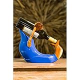MW Weinflaschenhalter Teak Holz Ente Flaschenhalter Holzfigur Weinflaschenhalter Deko 30cm - Blau