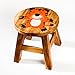 Sgabello per bambini in legno massiccio con motivo tigre e gatto, altezza seduta 25 cm per il nostro gruppo
