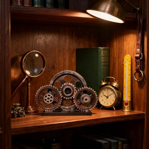Estatua decorativa steampunk cobre antiguo 10.6x7.7x2.4 in miniatura 6