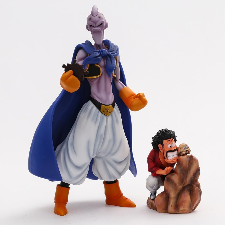 DOLOVEU Anime DB Mr. Satan Hercule & Majin Buu Anime Figure Toy Collection Figurine Doll PVC Statue Collection Model Toys Birthday Gifts 11.8 Inch