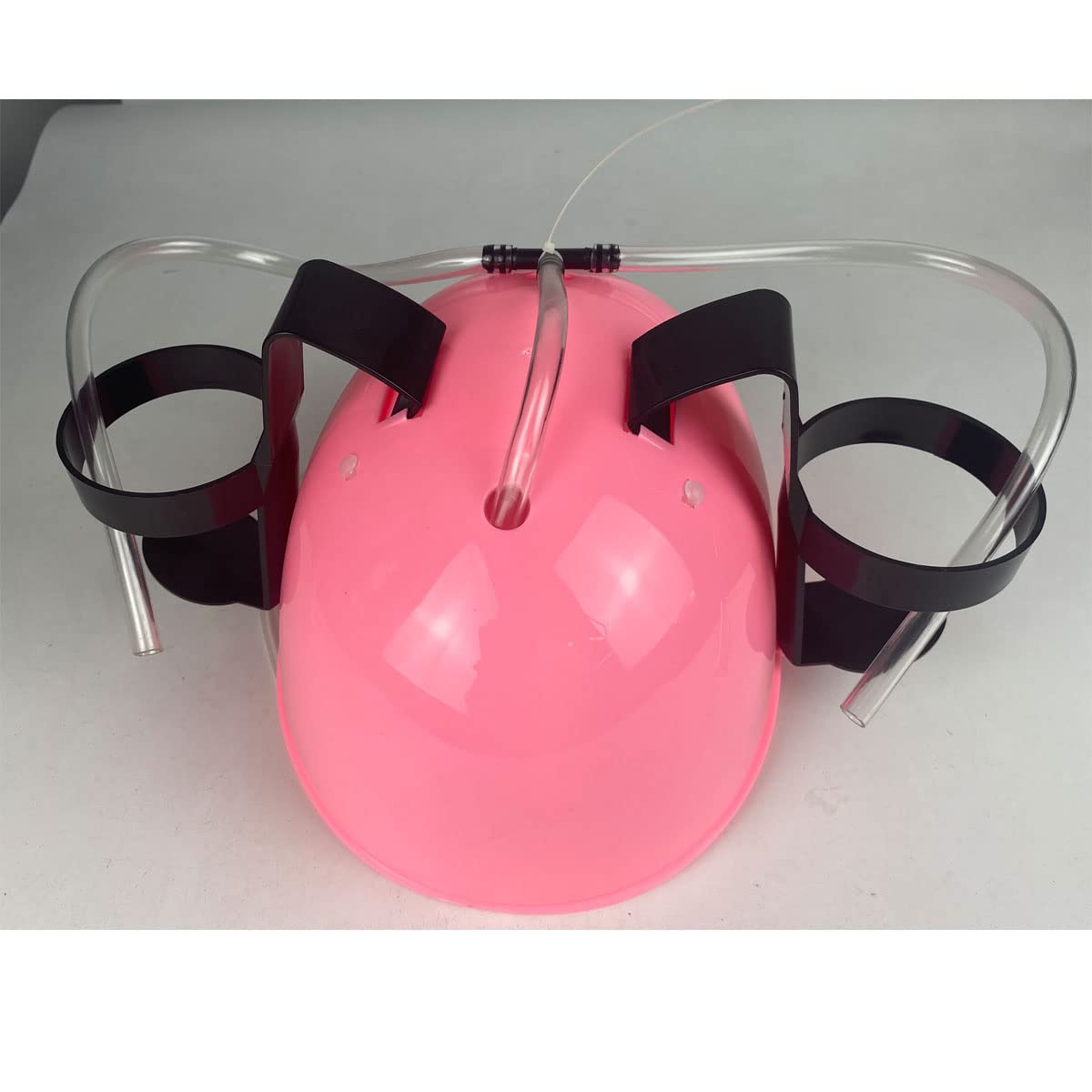 SZHXVIVISY Creative soda beer drinking helmet lazy drink drinking hat for sports events beer cap with hose and can holder hands free party drink dispenser (Pink) - Image 4