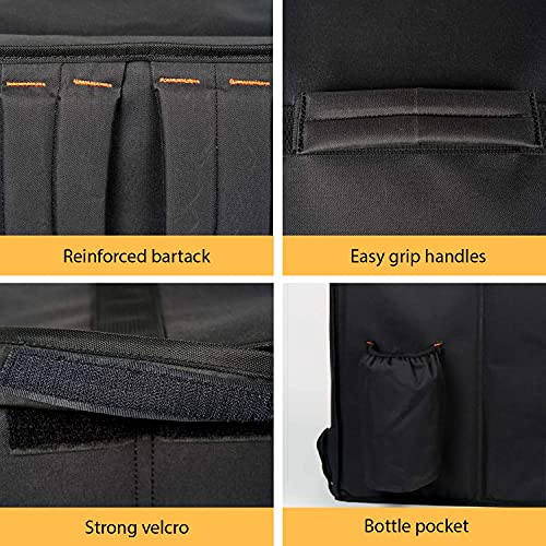 Image of Polyester Maxim Insulated Water Stain Repellent Modern Food Pizza Courier Delivery Bag 45 Litres 14X14X14 Inches (Large, Black)