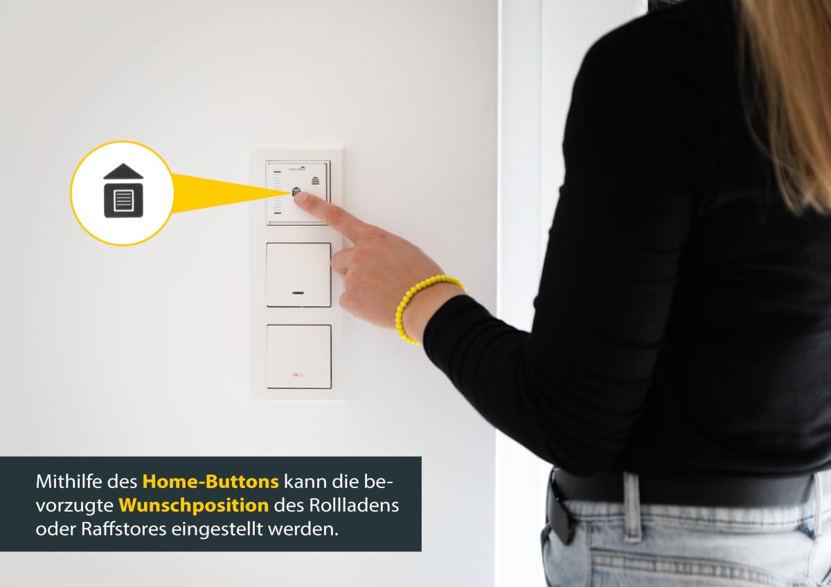 Schellenberg 17140 Rolladenschalter mit Touch Steuerung von elektrischen Rolladen- oder Raffstore Motoren, Jalousieschalter mit integrierter Zeitsteuerung und verschiedenen Funktionen
