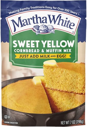 Martha White Sweet Yellow Cornbread and Muffin Mix, 7-Ounce Packages (Pack of 12)
