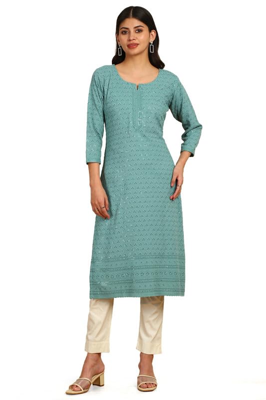 Image of Soch Women's Rayon Straight Fit Straight Kurta