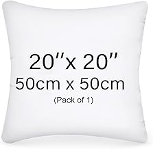 Sunshine Comforts Cushion inserts (Pack of 1), Luxury Cushions inserts 50cm x 50cm, Hypoallergenic Hollowfibre Square 20 x 20 cushion inserts, Extra Fluffy & Super Soft Cushion Pads - White