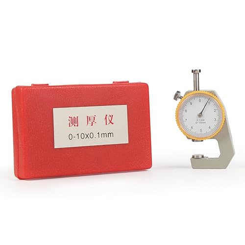 Miniatura 6 de WUTA Medidor de espesor de cuero Herramientas de medición de 0.000-0.394 in0.004 in Medidor de espesor de dial Medidor de papel Probador para tubo