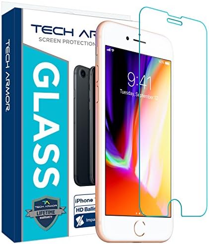 Tech Armor Apple iPhone 6 Plus/6s Plus, iPhone 7 Plus, iPhone 8 Plus Ballistic Glass Screen Protector , HD Clear [1-Pack]
