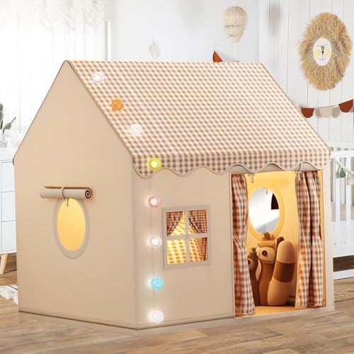 Tente de Jeu Enfant, Cabane Enfant Intérieur et Extérieur,Maison de Tente de Jeu, Grande Maison de Jouet pour bébé, Tente de Princesse avec Fenêtres,...
