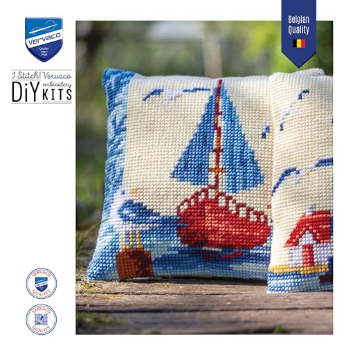 Image of Vervaco Sailboat with Seagulls Needlepoint Kit