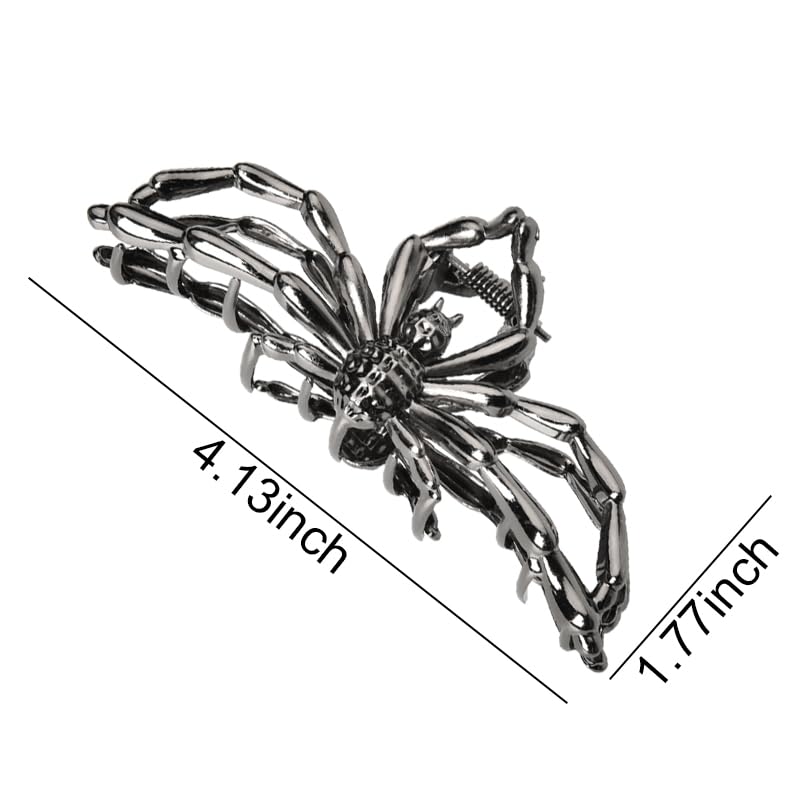 Miniatura 4 de Pinza de araña negra para el cabello, pinzas de araña grandes para cabello grueso y largo, decoraciones de fiesta de Halloween, accesorios góticos