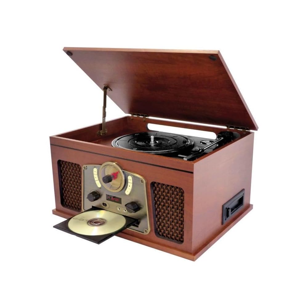 Inovalley HiFi-Anlage Retro Multifunktional Bluetooth Holz-Finish