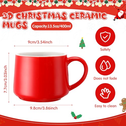 Taza Navideña 3D con Figurita Animal Interior 13.5 oz Cerámica miniatura 2