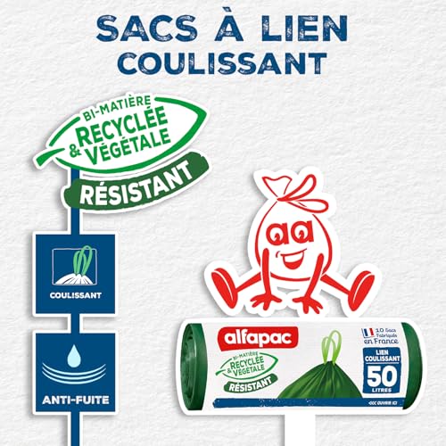 Sacs Poubelle Avec Liens Coulissants Alfapac X10 - vue 4