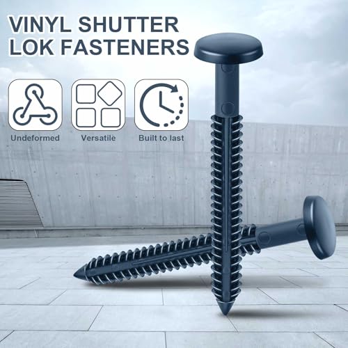 Image of Blulu 1 Pcs 3 Inch Vinyl Shutter Fastener Window Panel Peg Lok Pin Pegs Screws Shutter Spikes Anchor (Classic Blue)