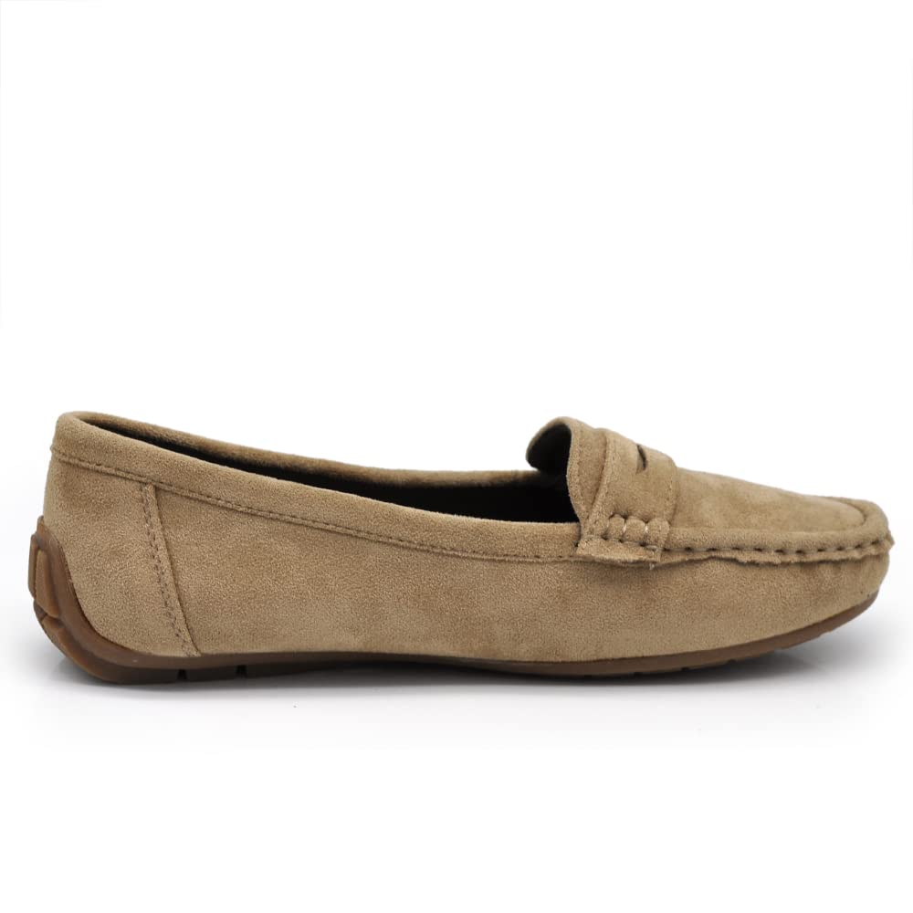 IF Fashion Chaussures Mocassins Slip On Loafers Doux Femme avec Strass Pierres Daim Suède 7137