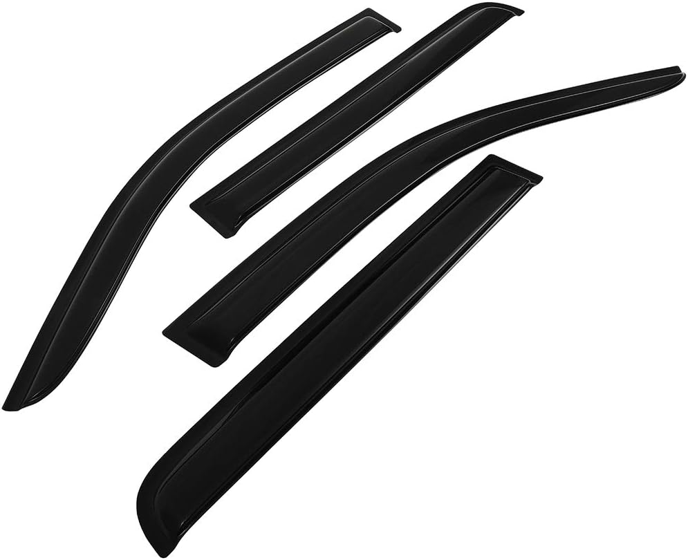 OCPTY Window Visors Fits for 2005-2018 For Nissan Frontier Tape-on Rain Guards Side Window Deflectors 4 Pieces(2pcs for front doors and 2pcs for rear doors)