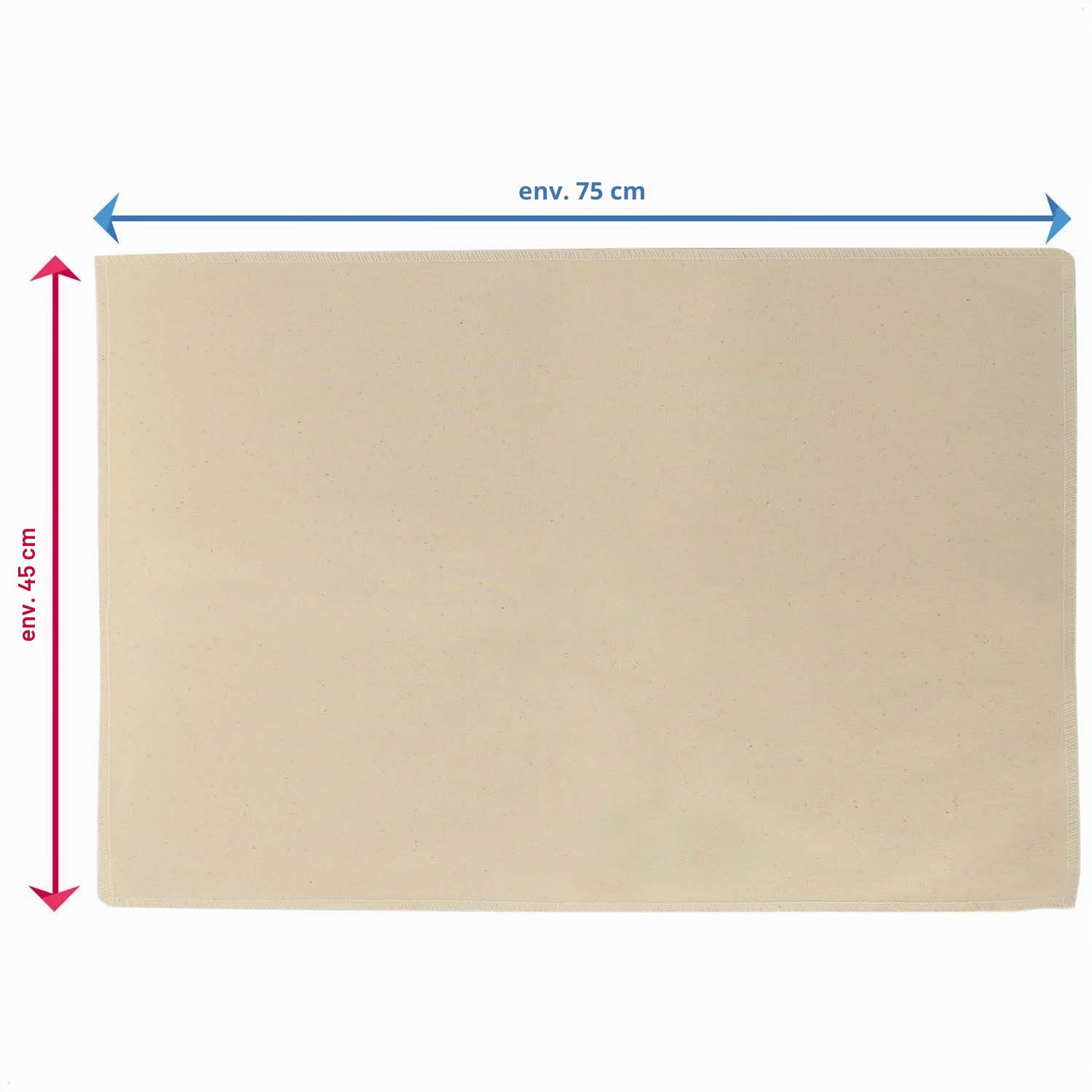 2x Toile de lin pour la cuisson du pain - Toile à pâte en lin 100% naturel - Linge de boulangerie pour la préparation de la pâte et la cuisson du pain (75x45cm - 2 pièces)