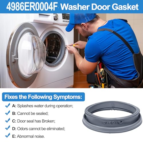 Upgraded 4986ER0004F Washer Door Boot Gasket Compatible with Kenmore LG Front Load Washer Door Seal Parts 4986ER0004J 4986ER0004K LG Washer Door Gasket WM2250CW WM2101HW WM2050CW WM2301HR Rubber Seal by ALVAR - Image 6