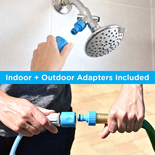 Aquapaw Pet Bathing Tool – Sprayer and Scrubber in One – Compatible with Indoor Shower or Outdoor Garden Hose – For Dog and Cat Grooming – Garden Hose and Shower Adapters Included