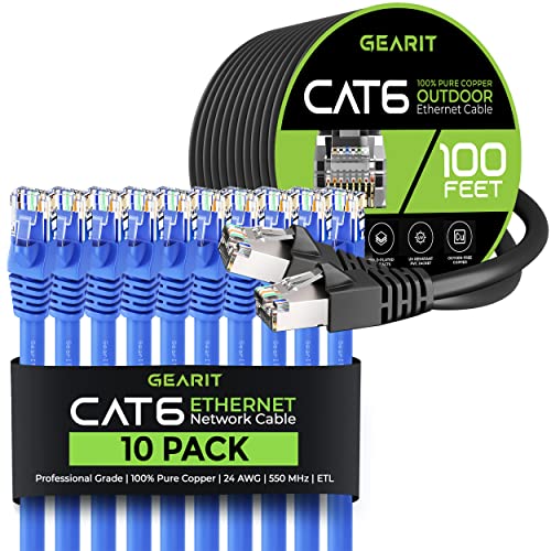Cable Ethernet Cat6 Paquete 10 cables 10ft y 100ft