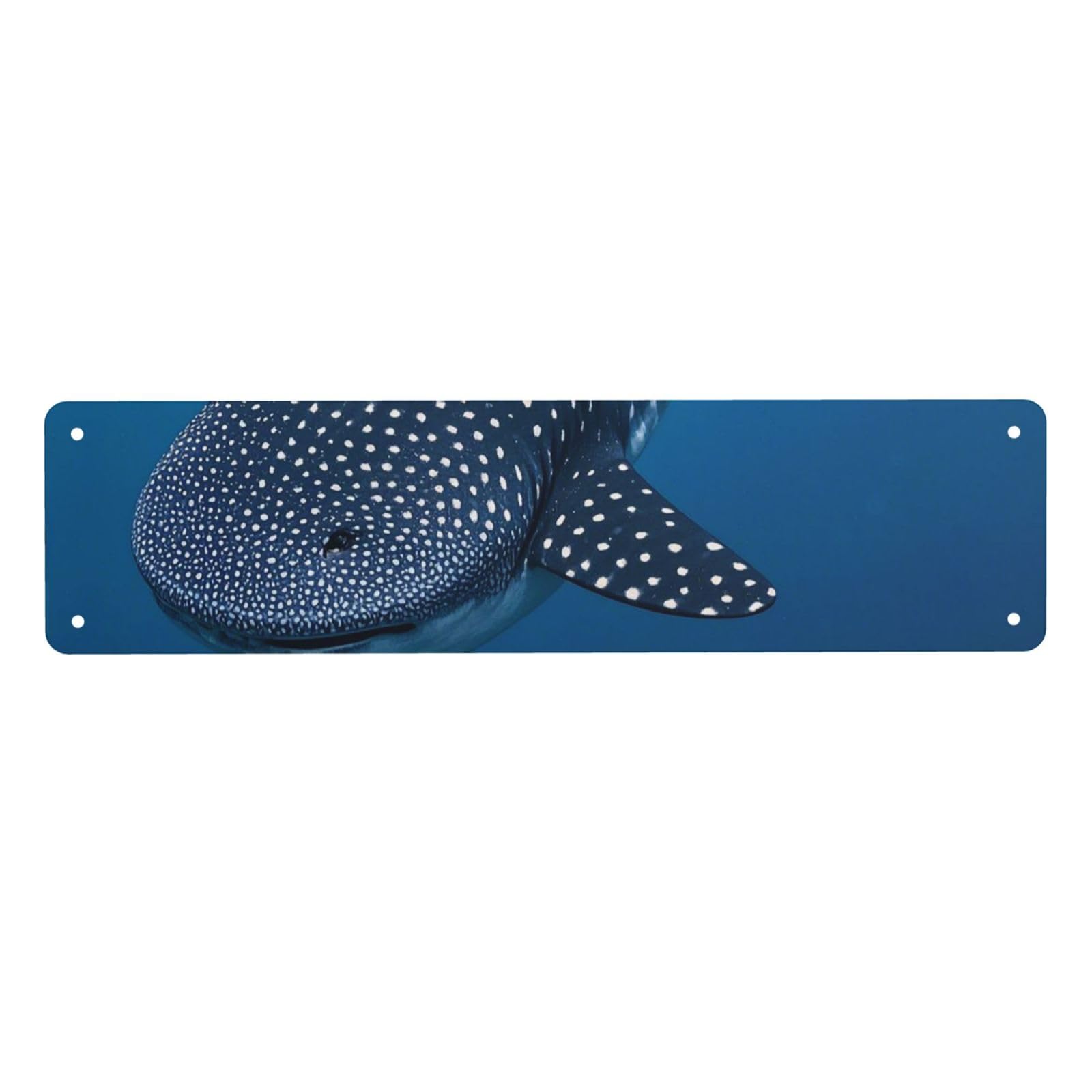 Vintage Metal Tin Signs Retro Garage Signs Stylish Wall Art Plaques for Home Decor Unique Poster 4x16 Inch Variegated Whale Shark Navy Metal Sign Outdoor Wall Decorations Gifts