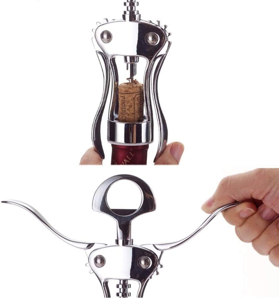 Abridor de botellas de vino, sacacorchos, sacacorchos, construcción resistente, engranaje y apalancamiento, sacacorchos de camarero/abridor de vino ()