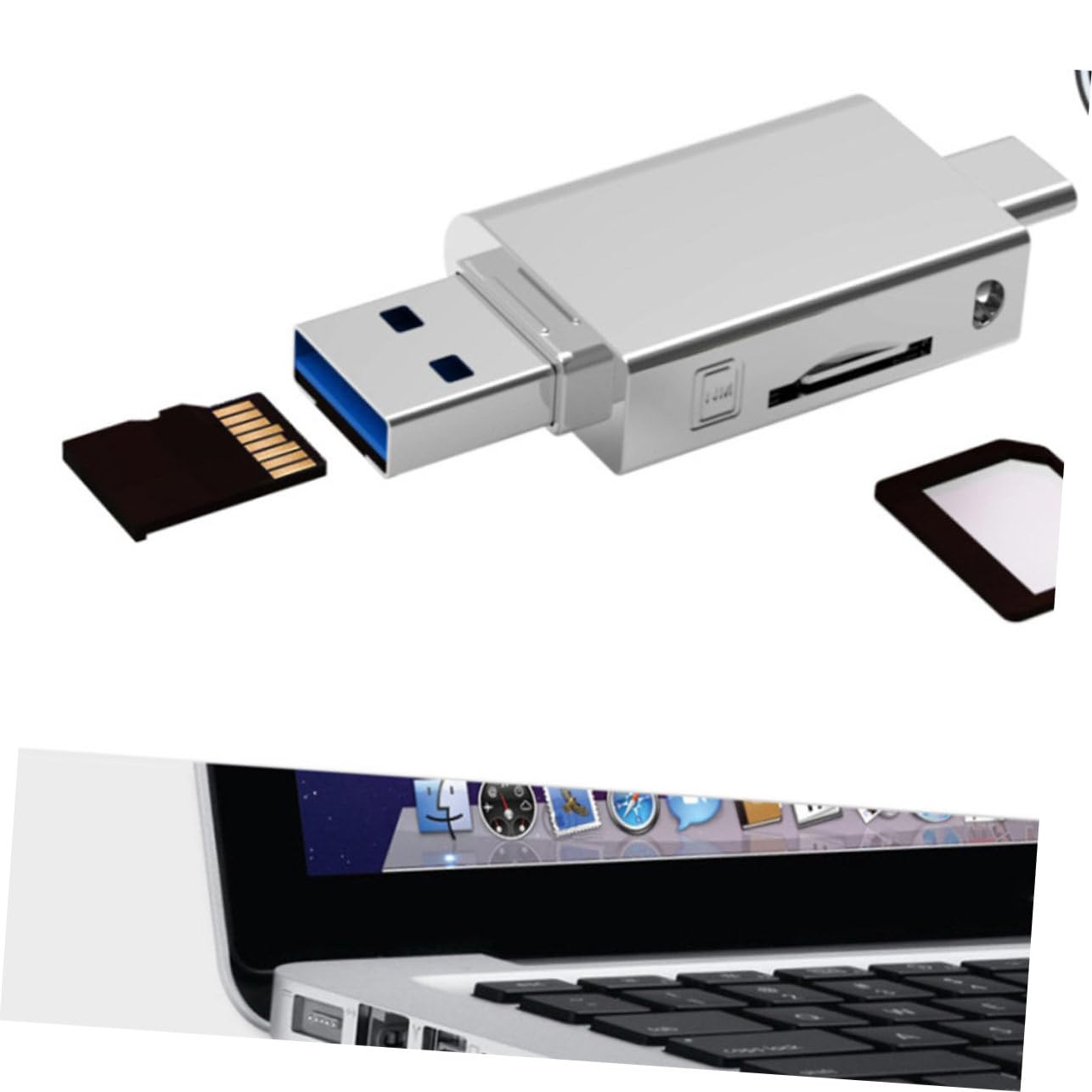 Lettore Schede Usb3.0 Type-c in Lega di Zinco e Abs