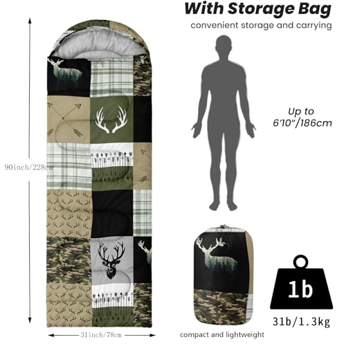 Sleeping Bags for Adults Youth Kids,3D Printing Camping Sleeping Bag for Girls Boys Lightweight Waterproof Cold/Warm Weather Sleeping Bag for 3 Seasons miniatura 2