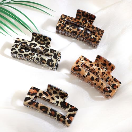 Pinzas para cabello diseño leopardo 4 piezas miniatura 3